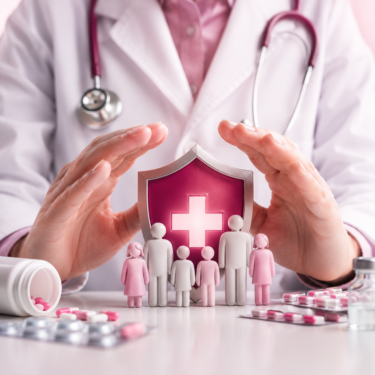 Doctor protecting patients with safe medicine sourcing